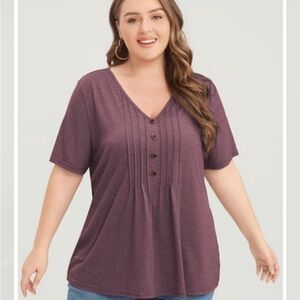 NWT BloomChic purple pleated Feminine top 18 / 2X